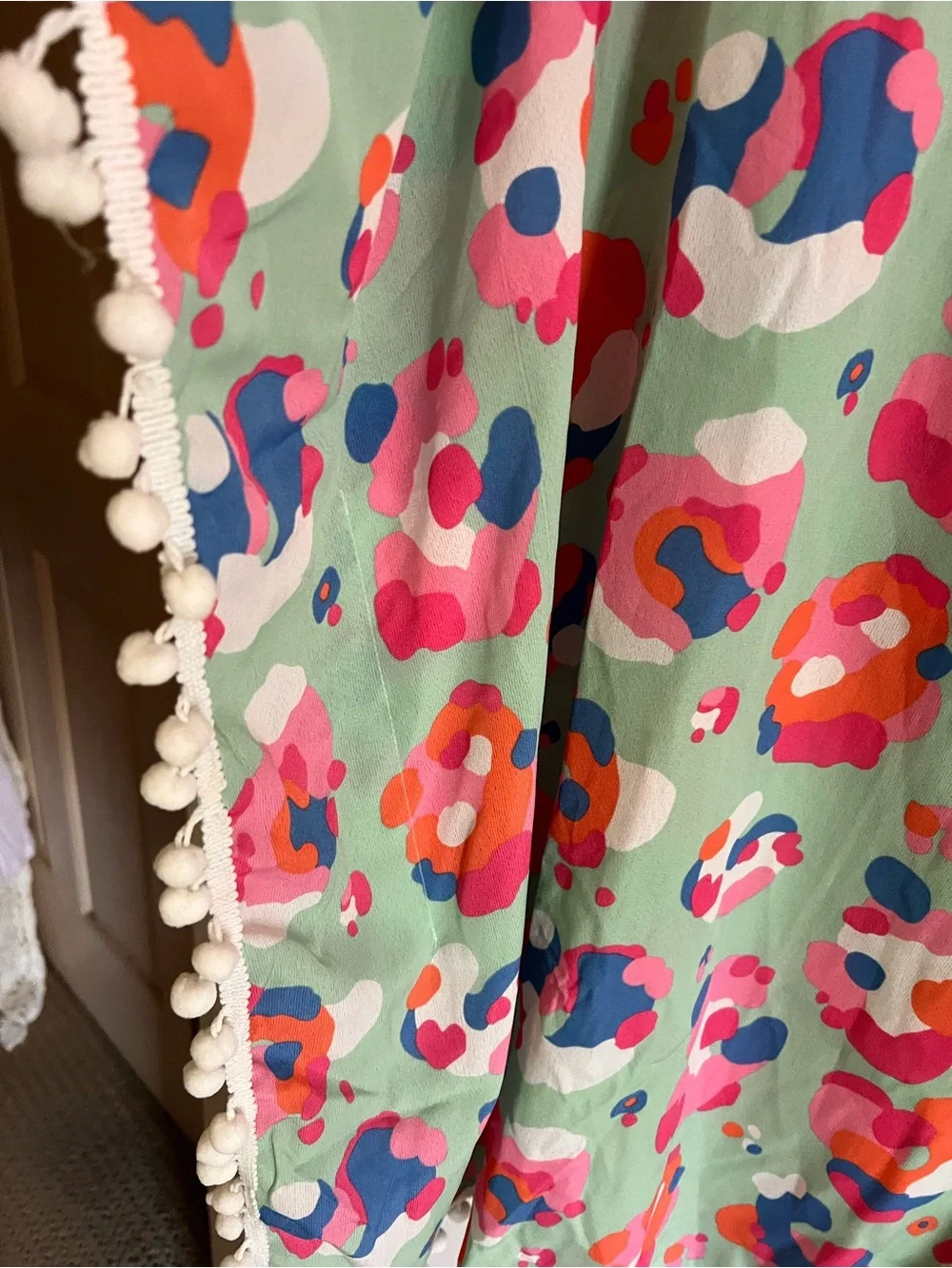 Viv & Lou Mint Floral Pom-Pom Tunic